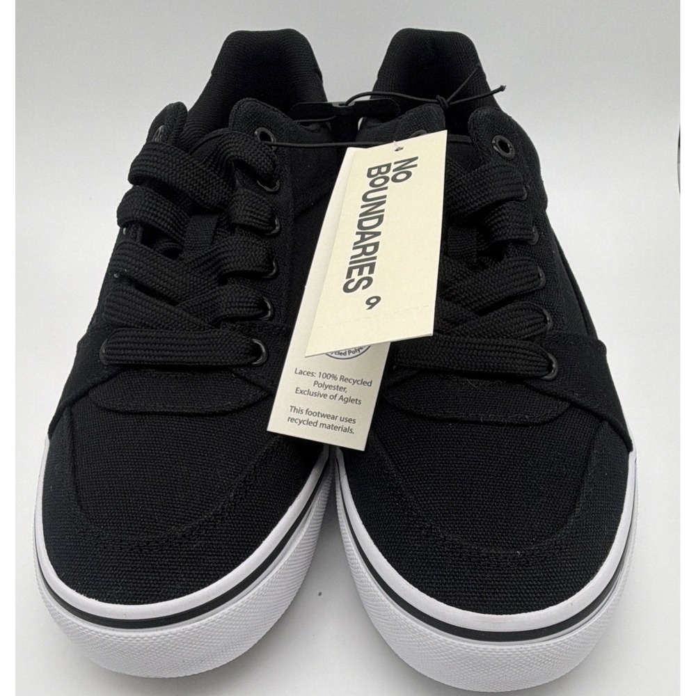 No Boundaries Men's Black Canvas Skate 2.0 Low Top Sneakers Size 9 NEW W/O Box